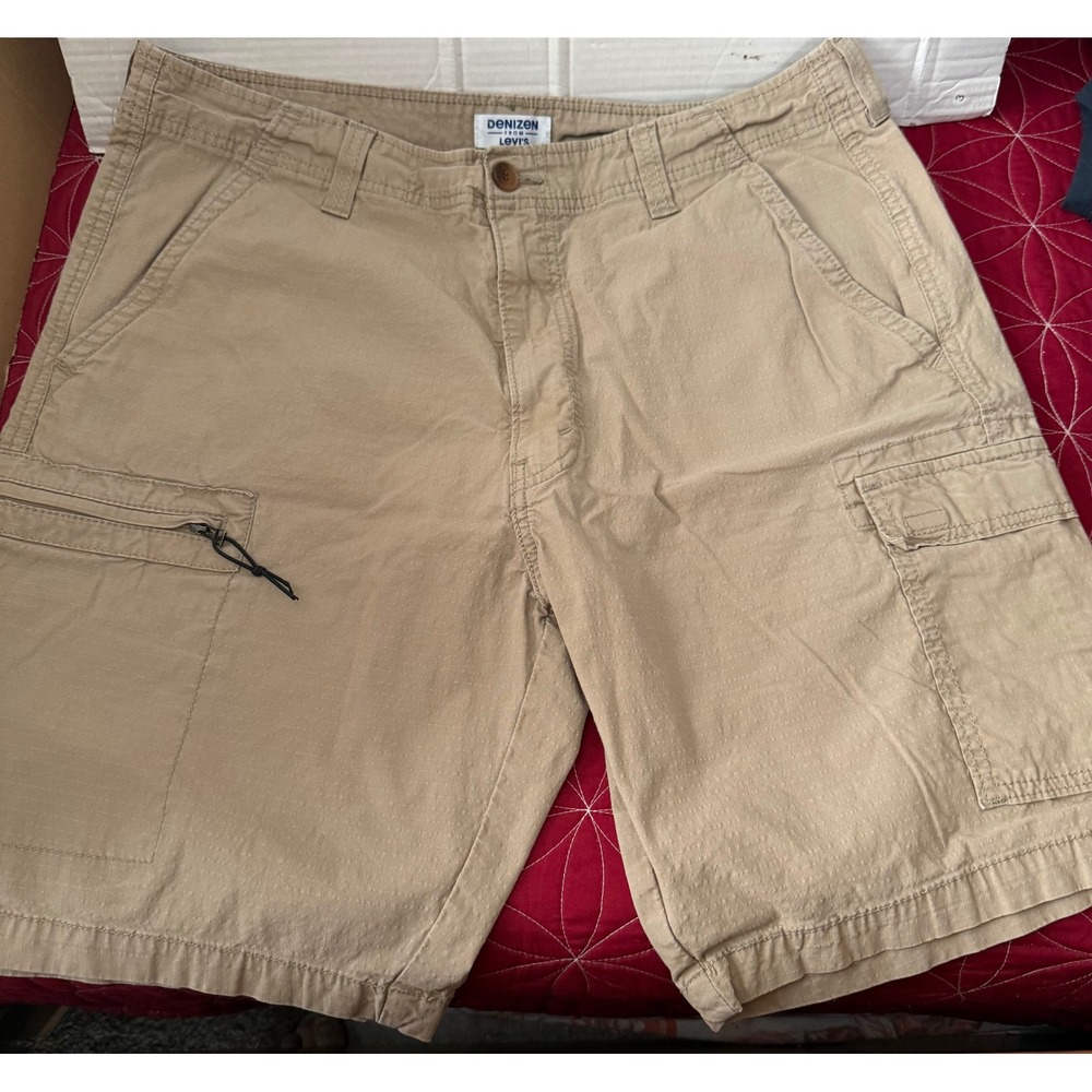 Denizen from Levis Mens Tan Khaki Ripstop Cargo Shorts Size 36 74292-0066